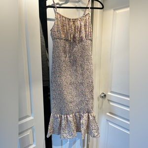 Floral smocked midi dress